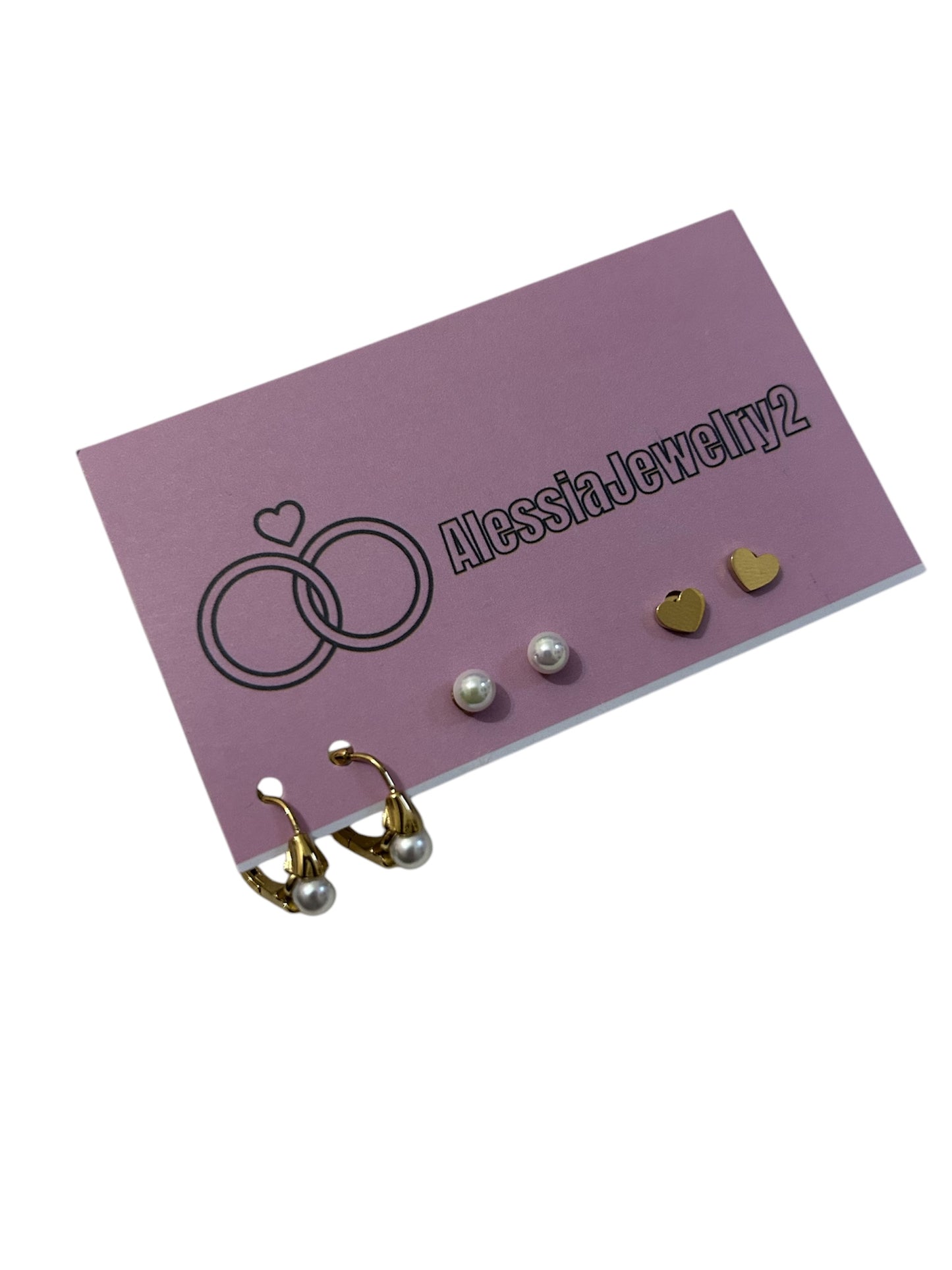 Set Orecchini Cuori e Perle