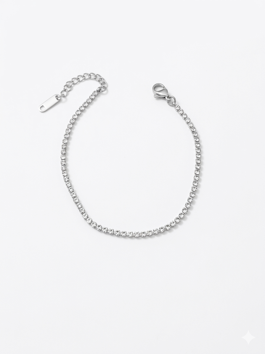 Bracciale Tennis 2mm bianco