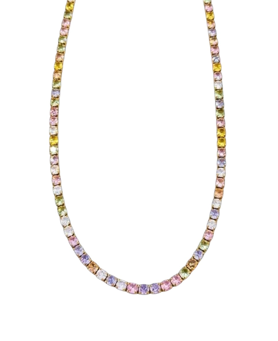 Collana Tennis pastello con cursore( gold)