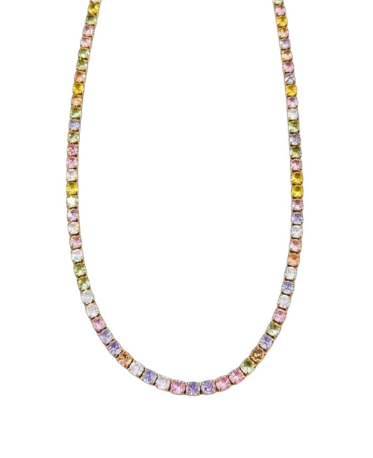 Collana Tennis pastello con cursore( gold)