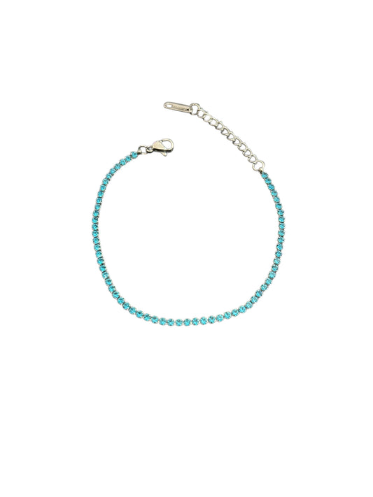 Bracciale Tennis 2mm Acquamarina