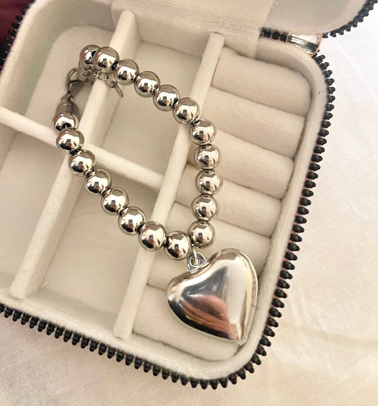 Bracciale Cuore sonaglio silver