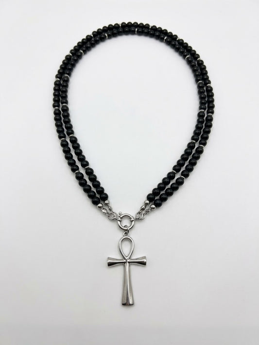 Collana Ankh doppia nera