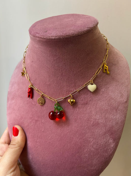 Collana Cherry charm🍒 gold