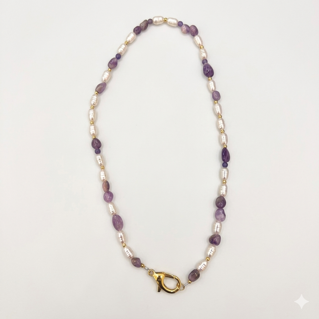 Collana Agata e perle di fiume