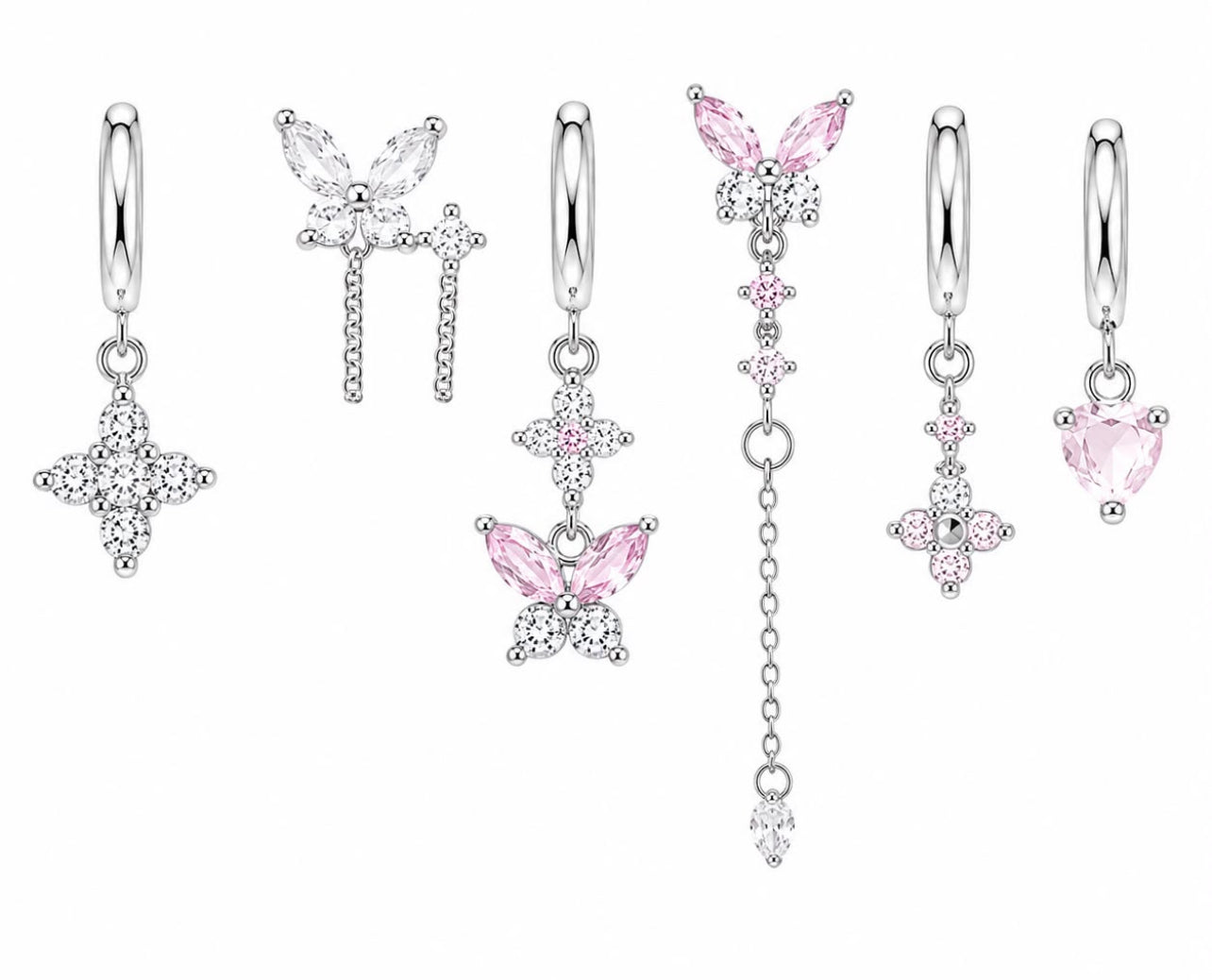 Set Orecchini Pink Butterfly