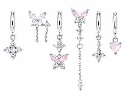 Set Orecchini Pink Butterfly
