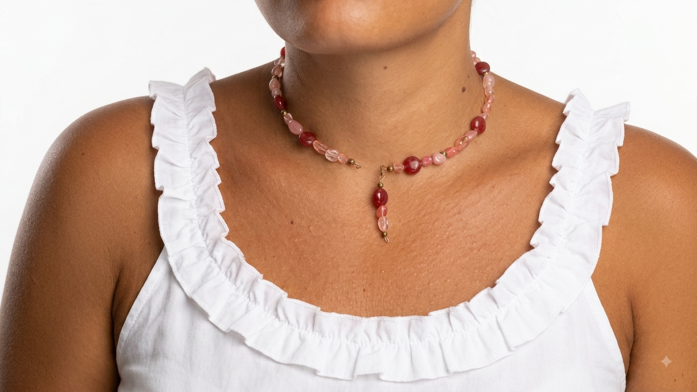 Collana Damia rosa/bordeaux