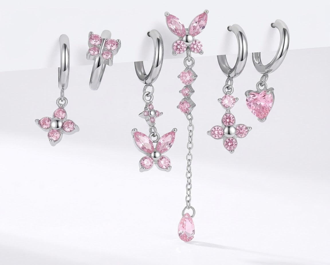 Set orecchini Flowers pink