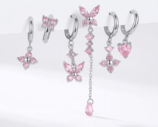 Set orecchini Flowers pink
