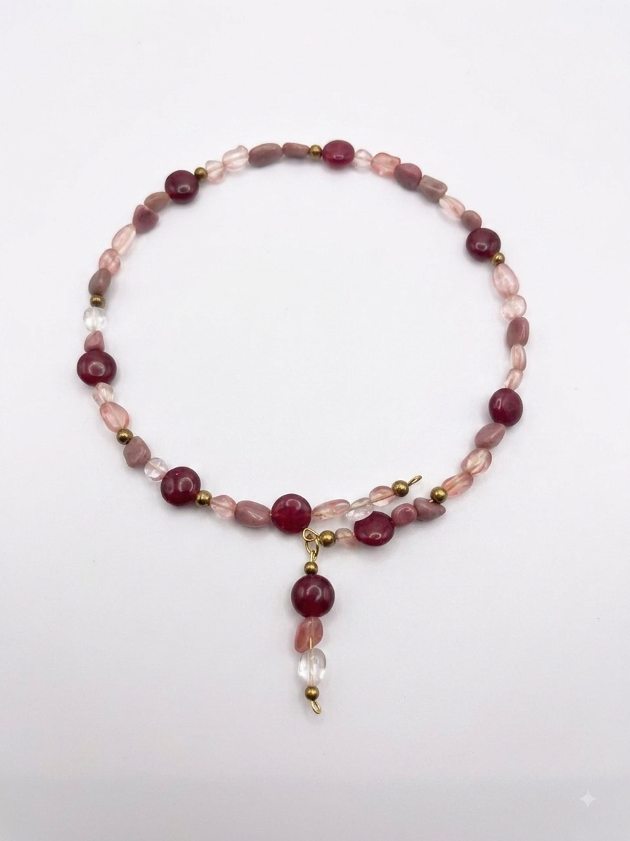 Collana Damia rosa/bordeaux