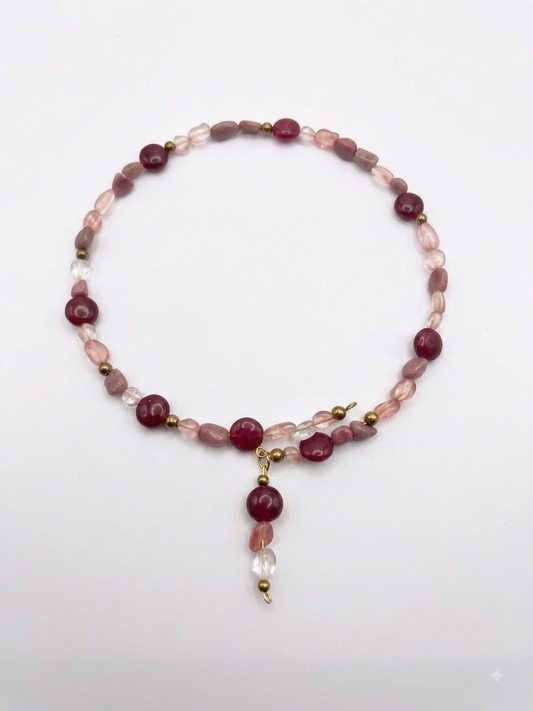 Collana Damia rosa/bordeaux