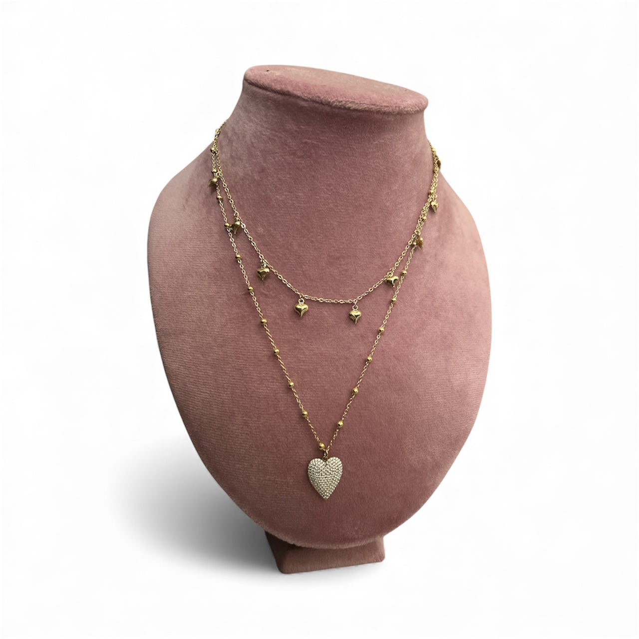 Collana 2 in 1 Cuore zirconia