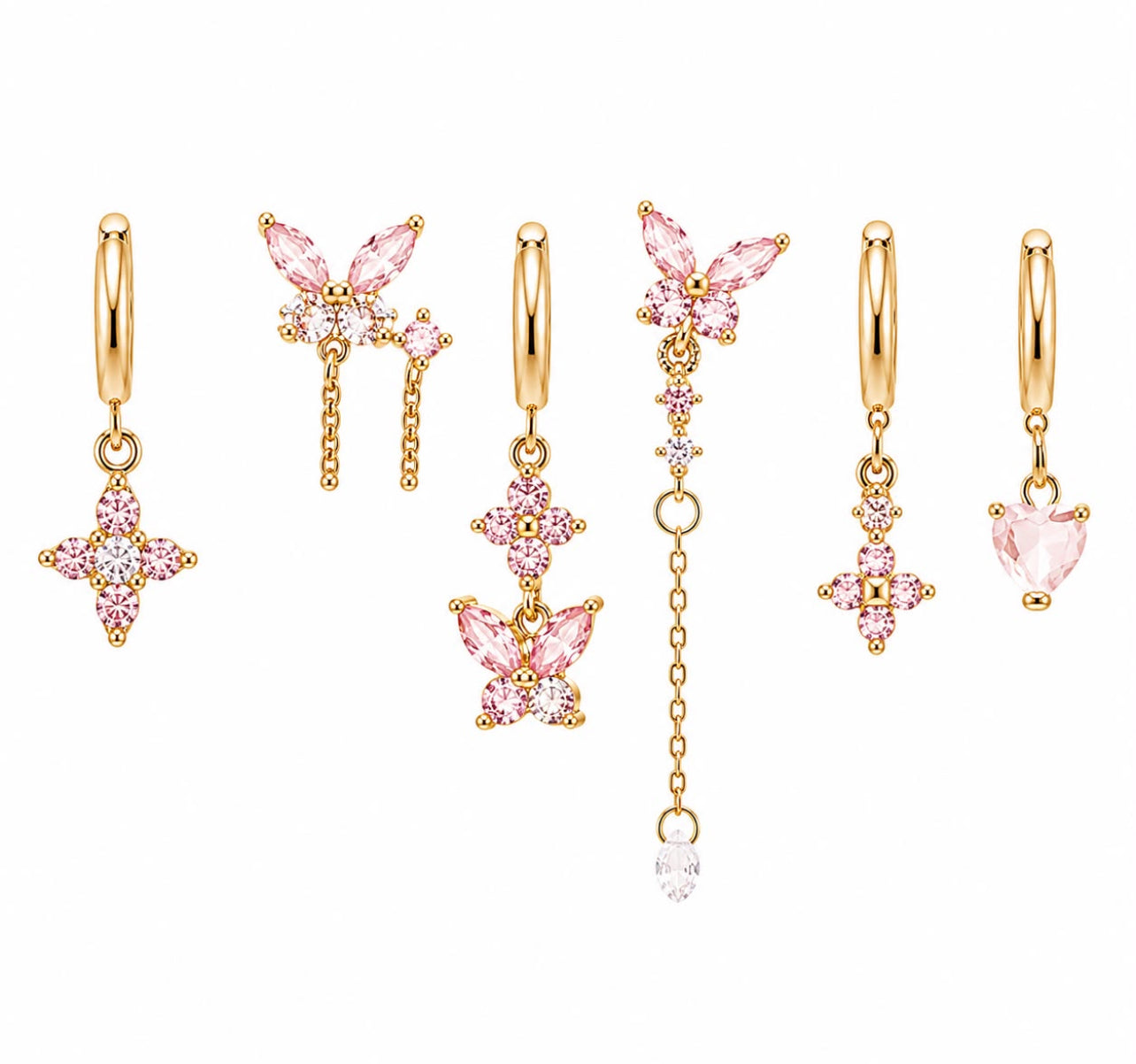 Set Orecchini Pink Butterfly