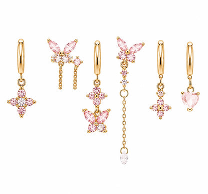 Set Orecchini Pink Butterfly