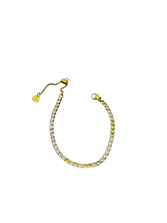 Bracciale Tennis Pastel con cursore( gold)
