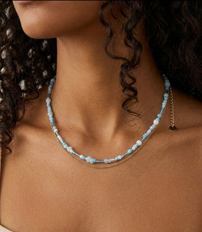 Collana Cristalia White con catena gold