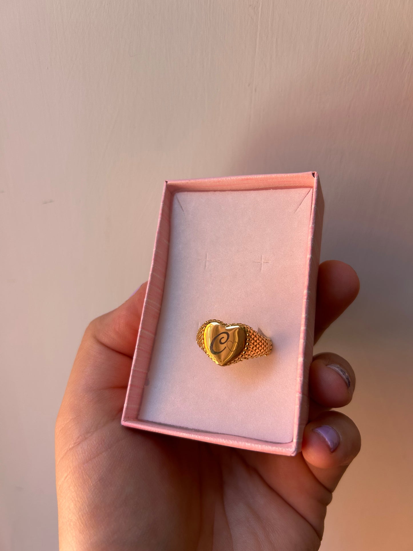 Anello Cuore Chevalier gold personalizzabile