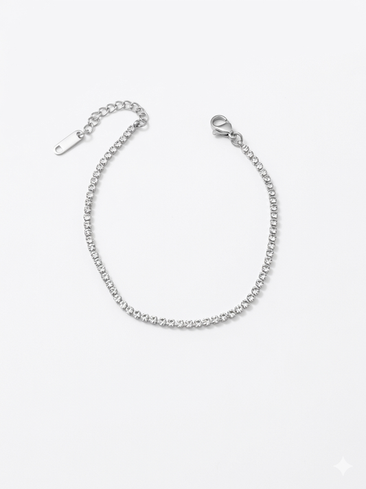 Bracciale Tennis 2mm bianco