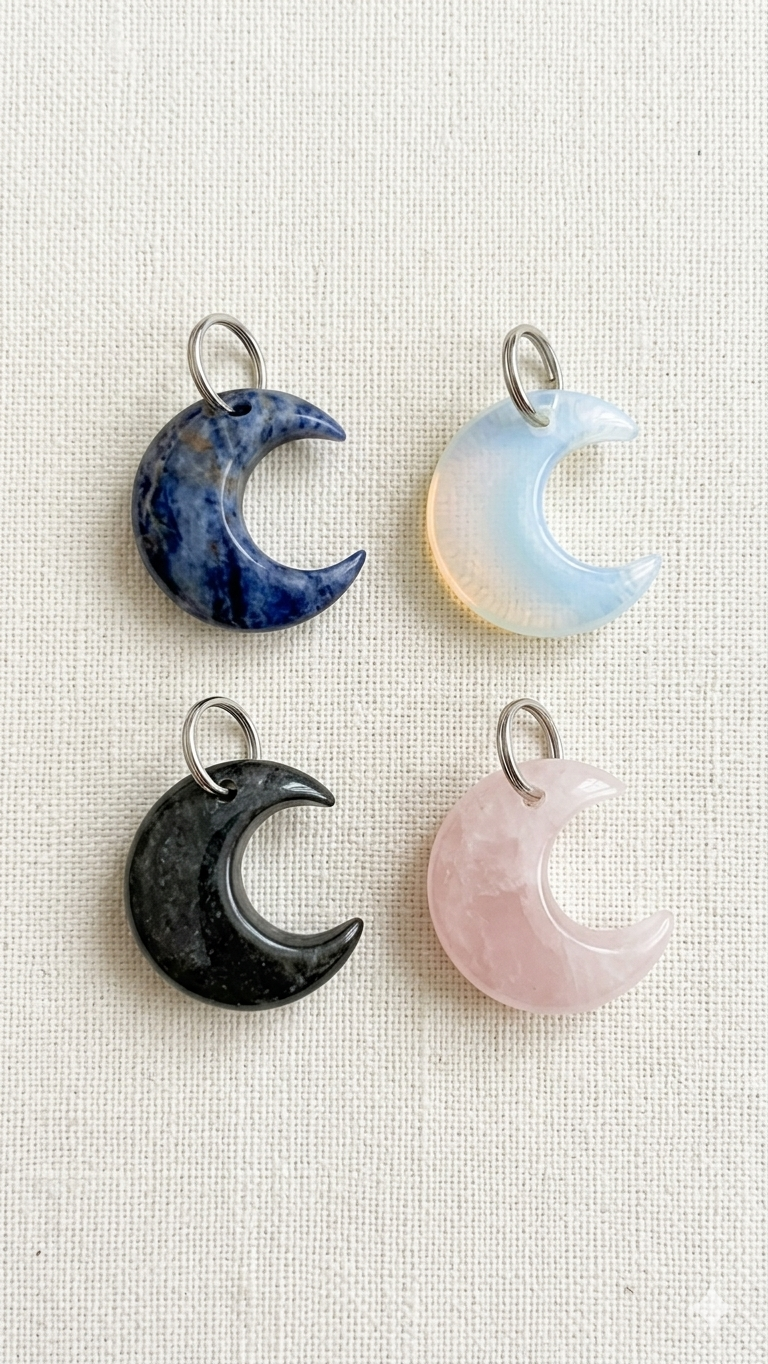 Charm Luna in pietra naturale(4x2.5cm)