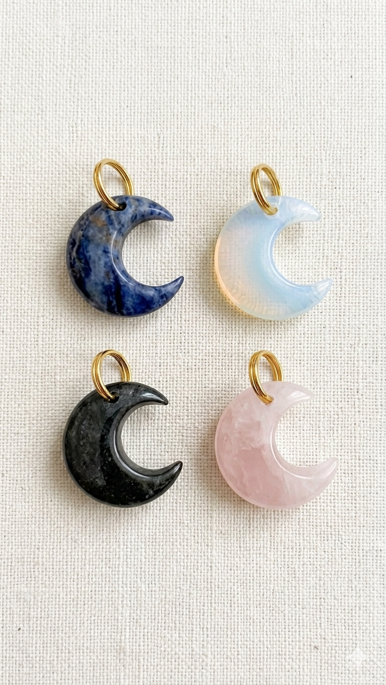 Charm Luna in pietra naturale(4x2.5cm)