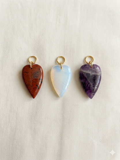 Charm Cuore pietra naturale (4x2cm)