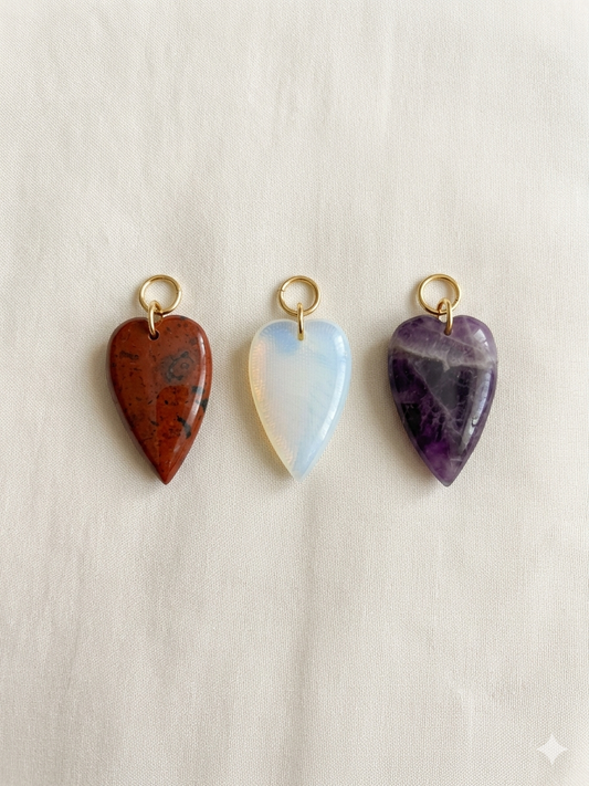 Charm Cuore pietra naturale (4x2cm)