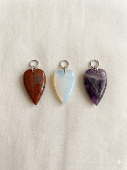 Charm Cuore pietra naturale (4x2cm)