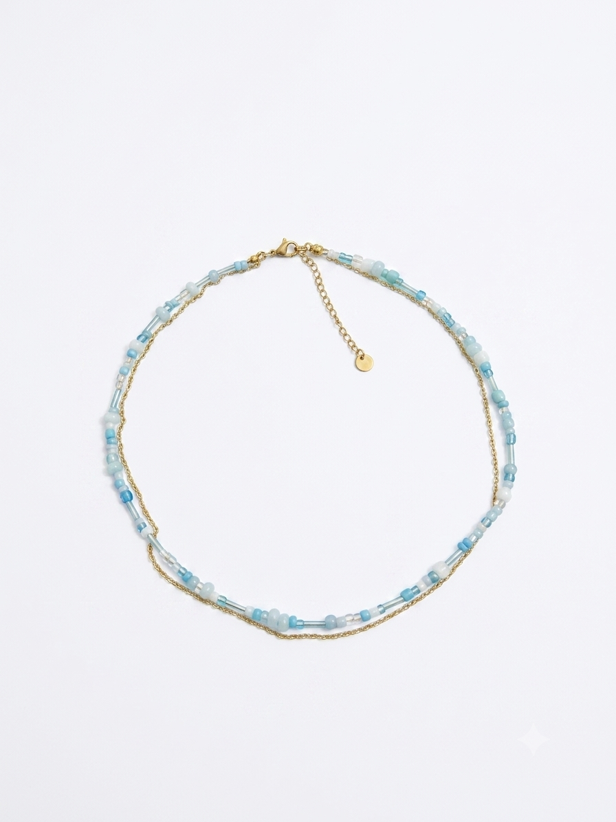 Collana Cristalia White con catena gold