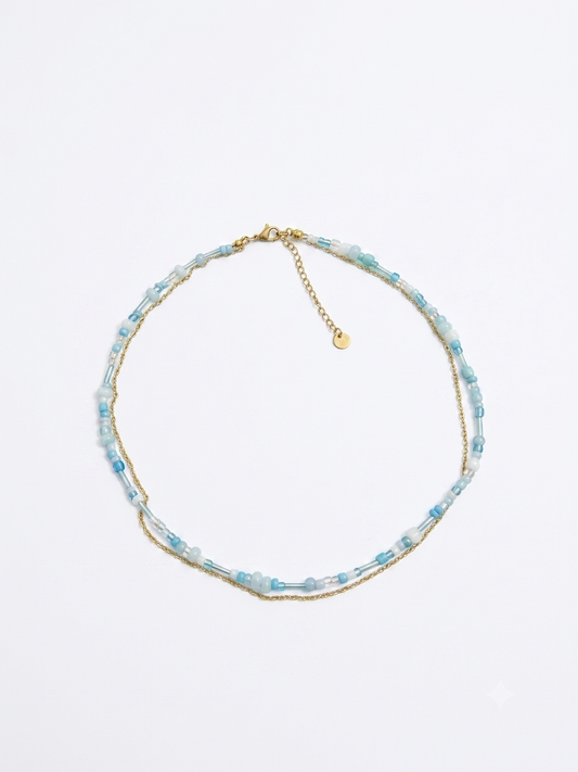 Collana Cristalia White con catena gold